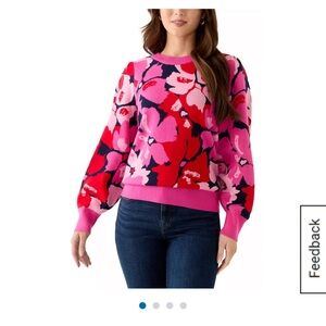 Crown & Ivy Vibrant Floral Sweater